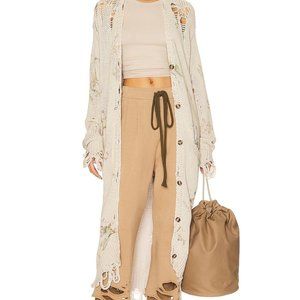 R13 Distressed Floral Print Long Cardigan